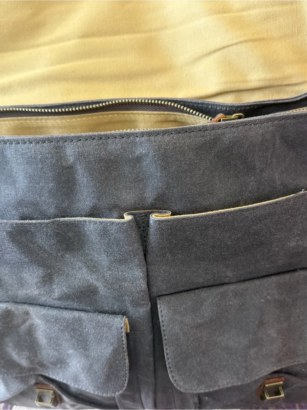Tocode VTG Leather Canvas Messenger Bag